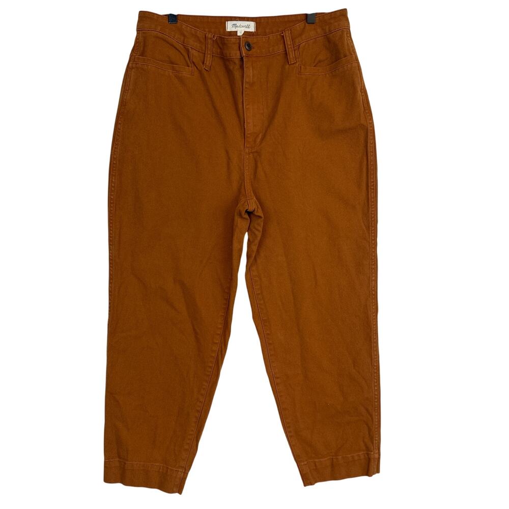 Madewell Womens Slim Emmett Tapered Pants High Rise Brown - 32 - Picture 1 of 9